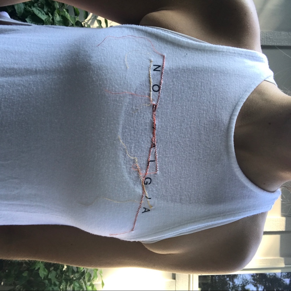 Nostalgia tank top with embroidery detailing